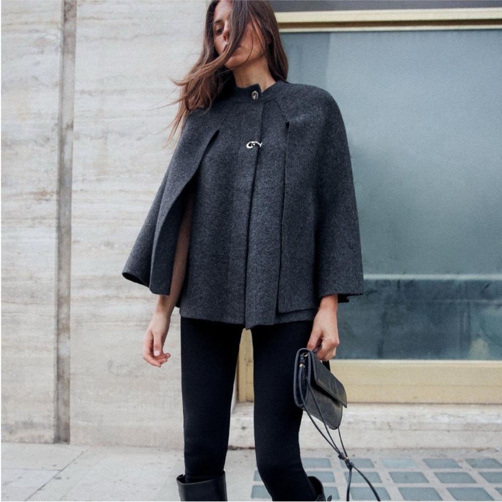 Zara Knit Cape Coat NWT